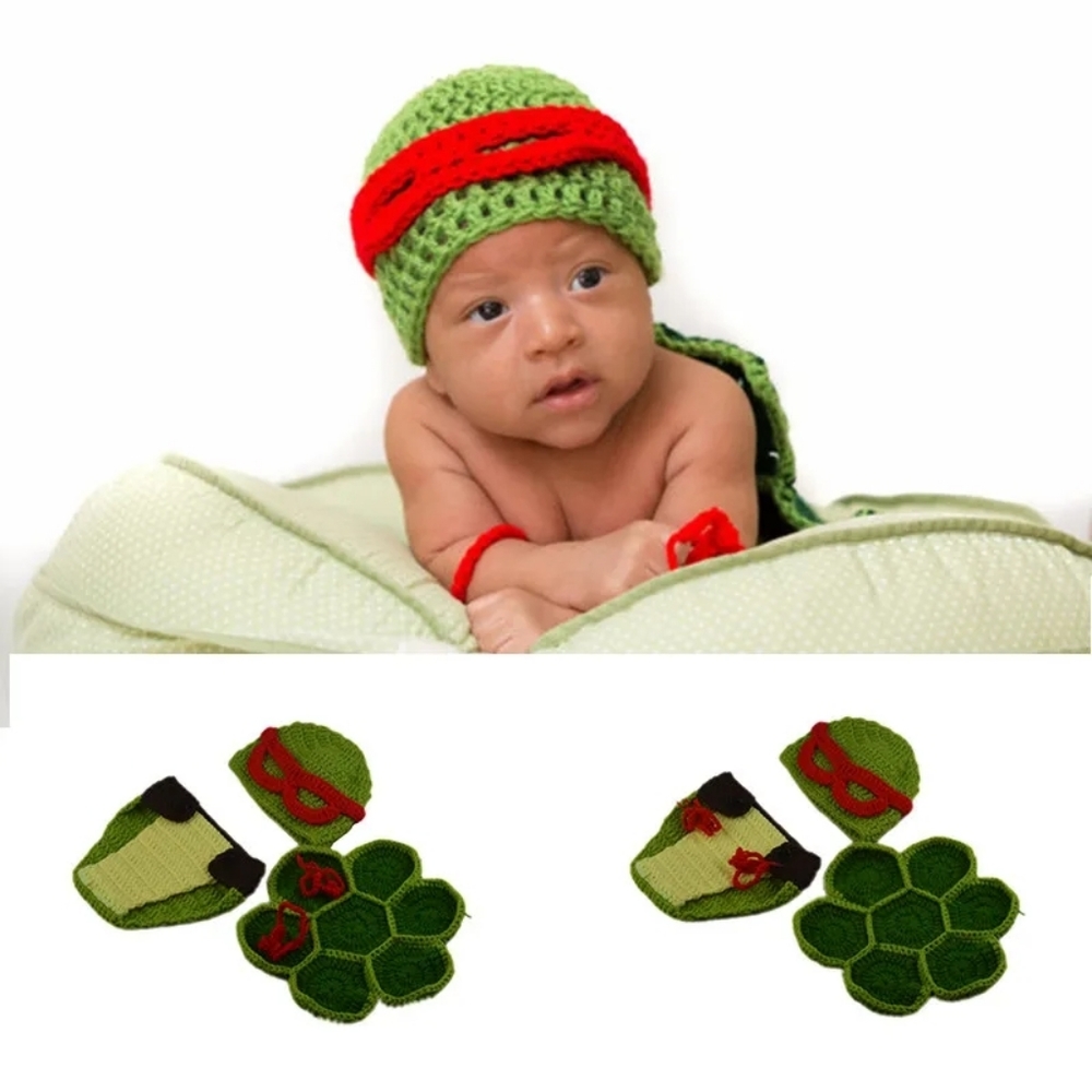 ninja turtle newborn baby outfit for photography